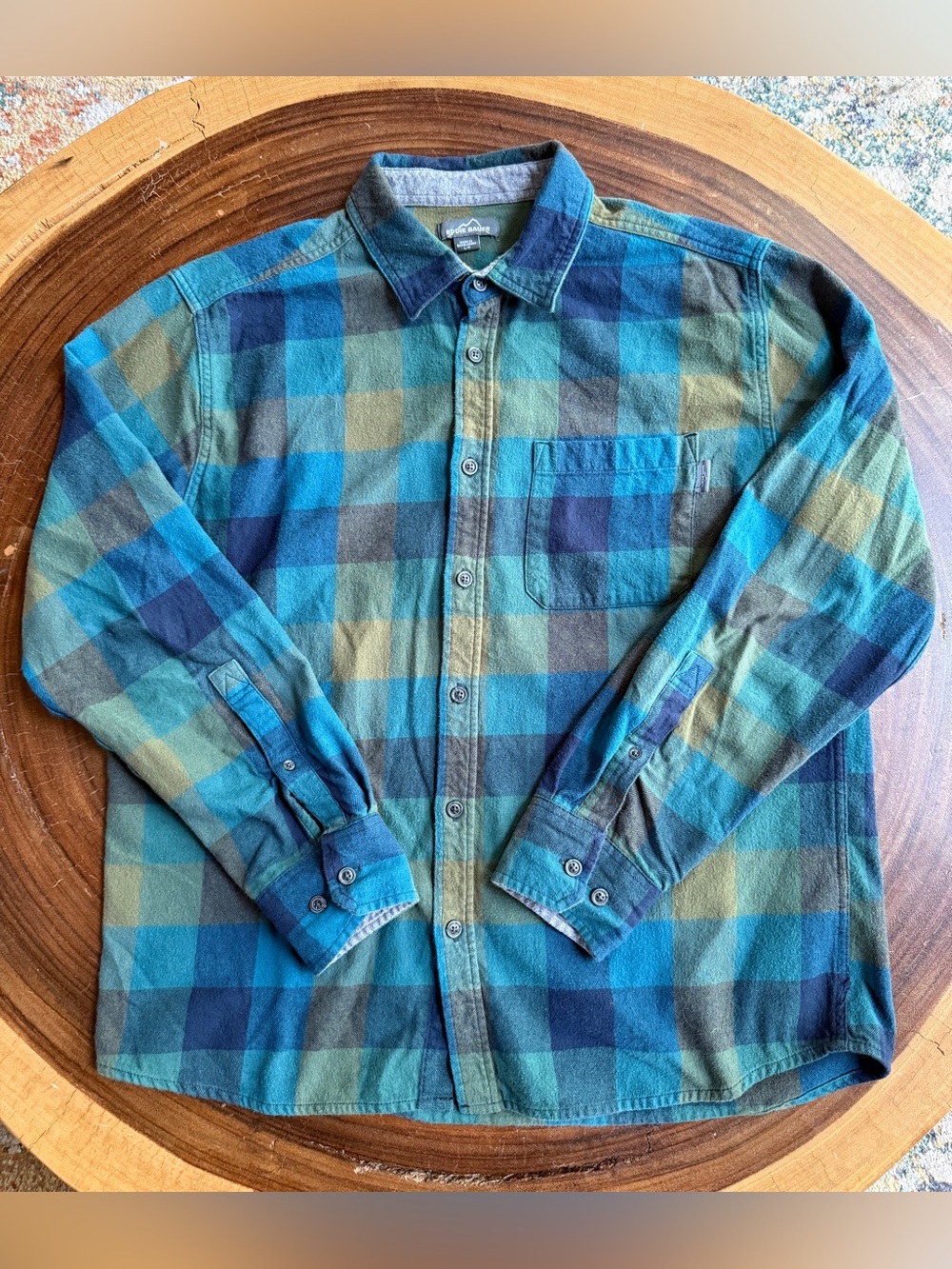 Eddie Bauer Bristol Men's Large Plaid Flannel Shirt